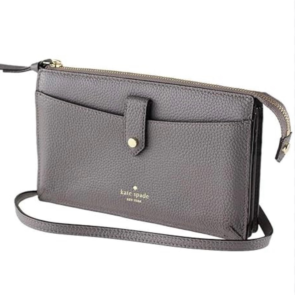 Kate Spade Gray Leather Crossbody Bag